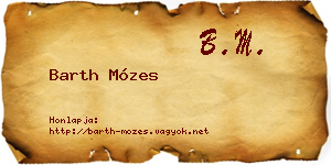 Barth Mózes névjegykártya