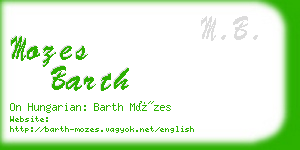 mozes barth business card